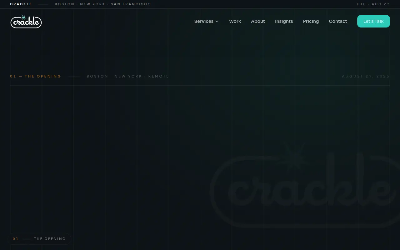 Crackle PR homepage