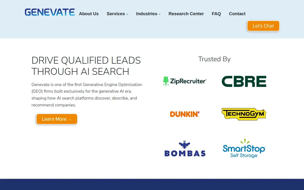 Genevate homepage
