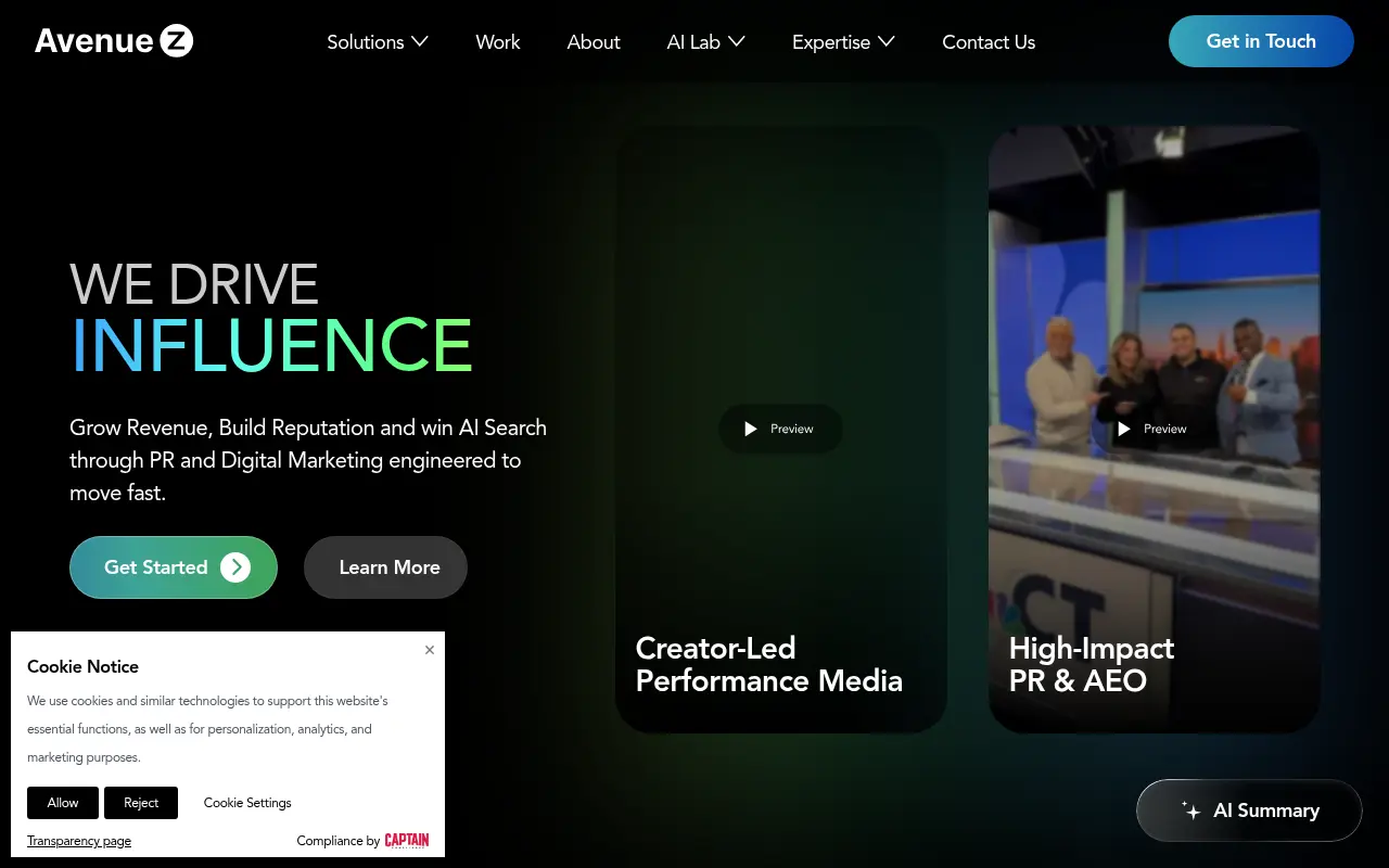 Avenue Z homepage