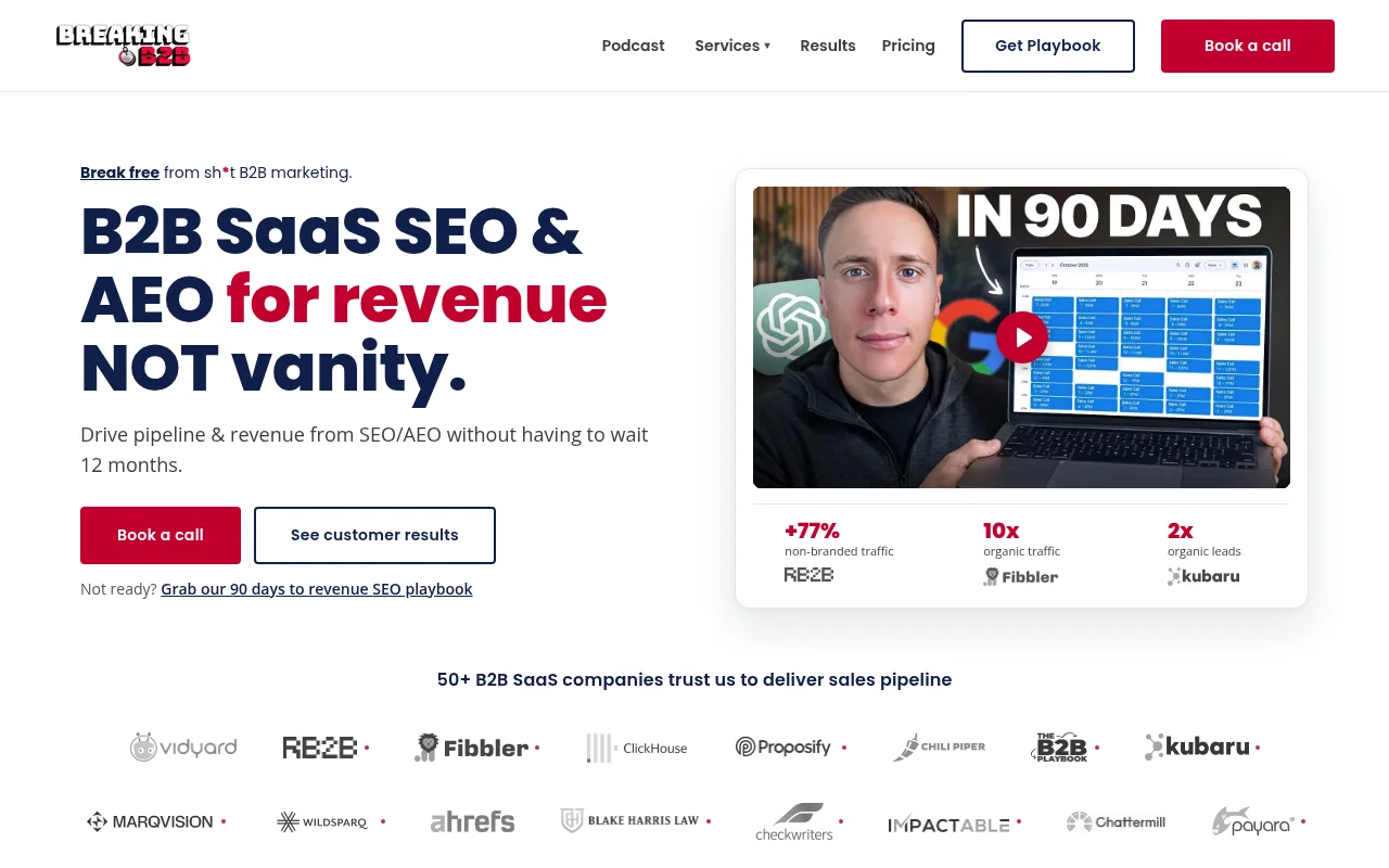 Breaking B2B homepage