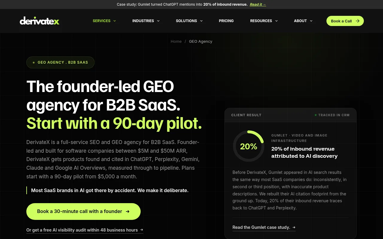 DerivateX homepage
