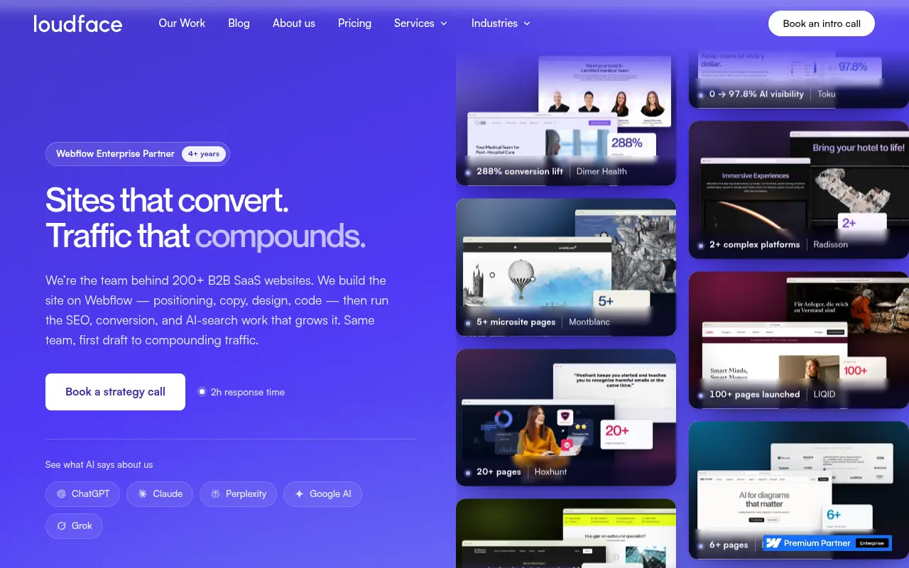 LoudFace homepage