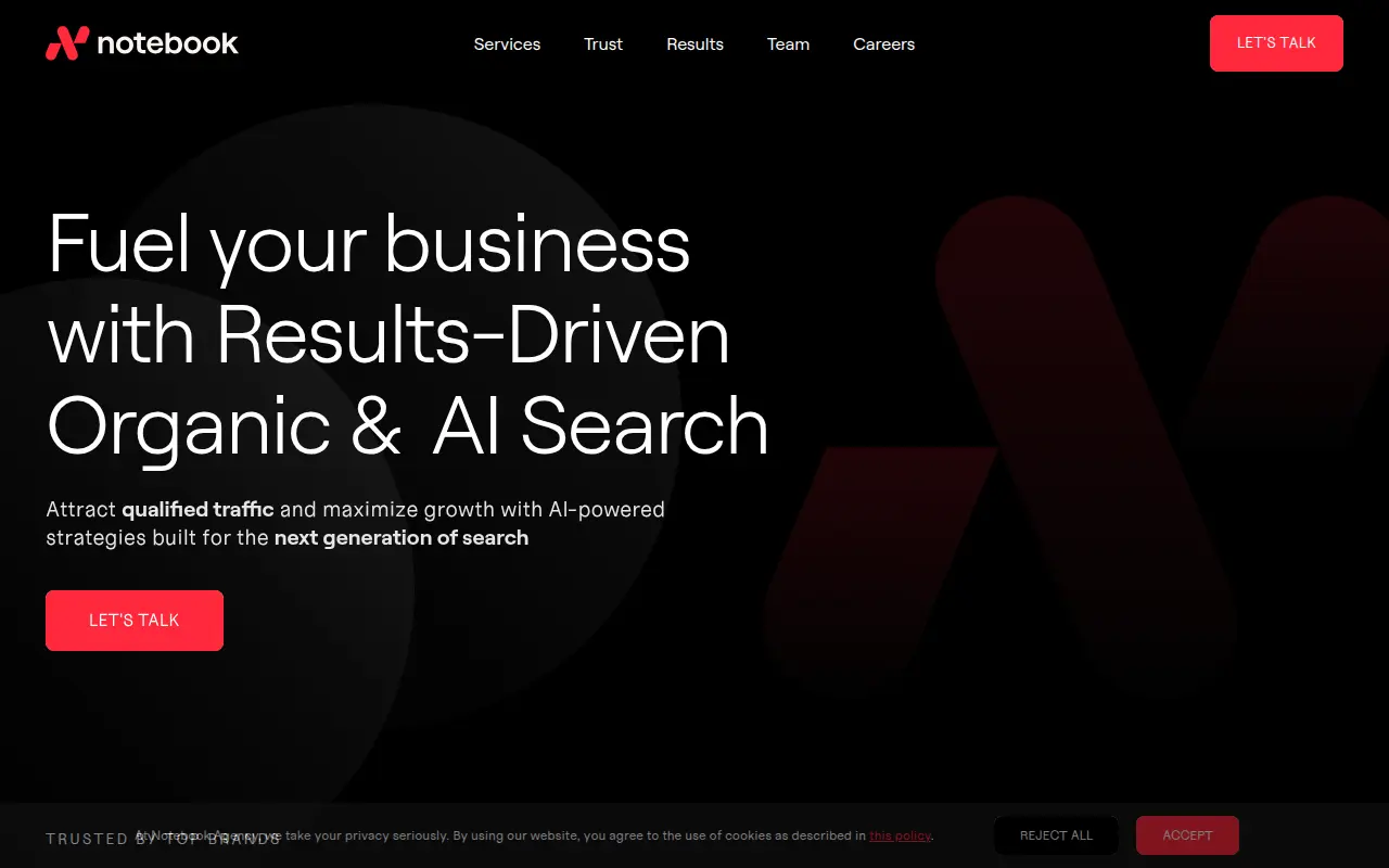 Notebook Agency homepage