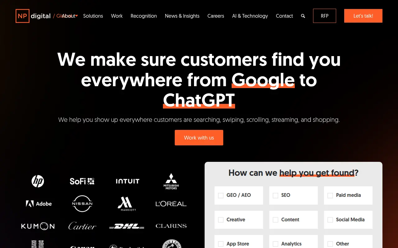 NP Digital homepage