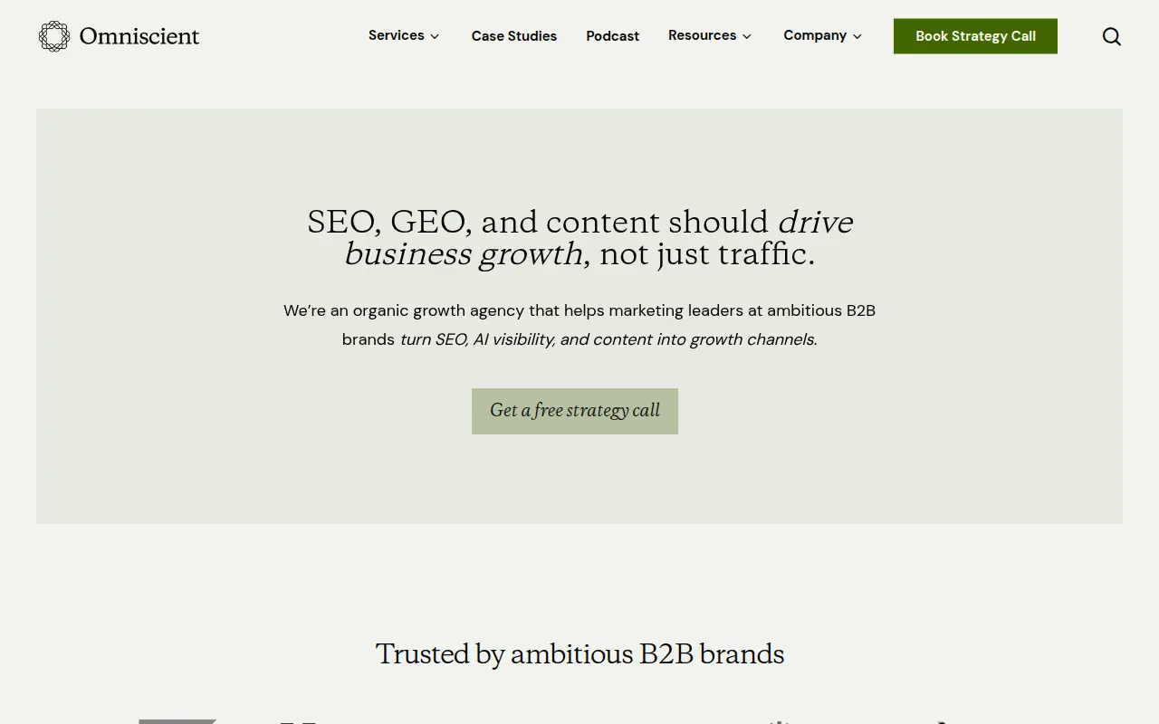 Omniscient Digital homepage