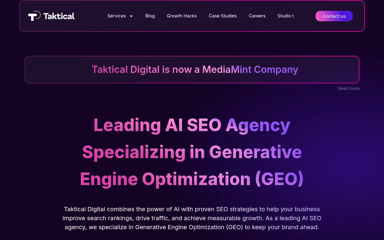 Taktical Digital homepage